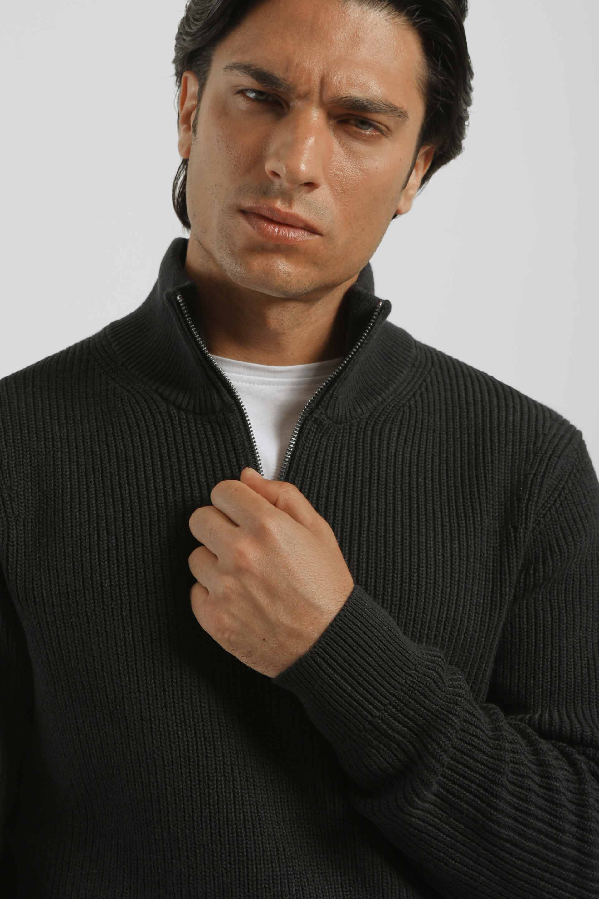 Maglia mezza zip collo lupetto|Colore:Blue