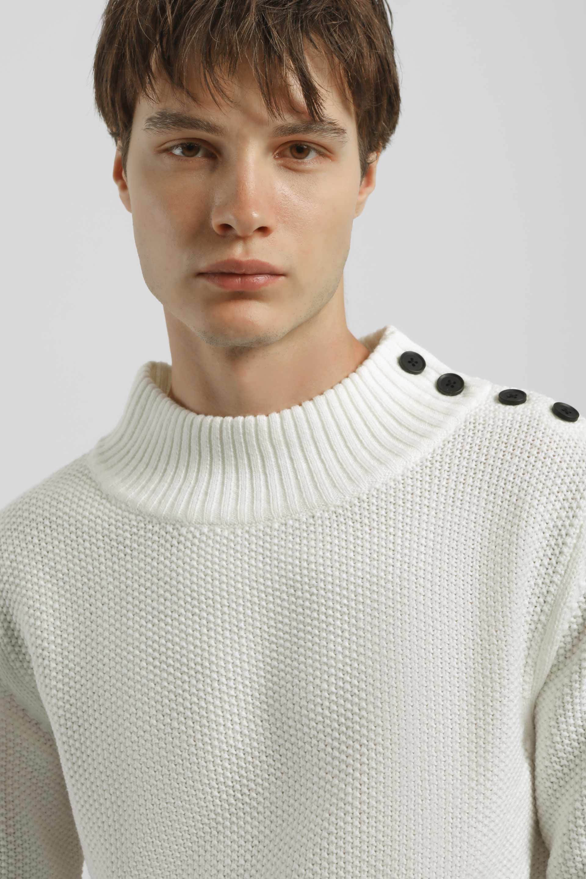 Lupetto con bottoni|Colore:Off white