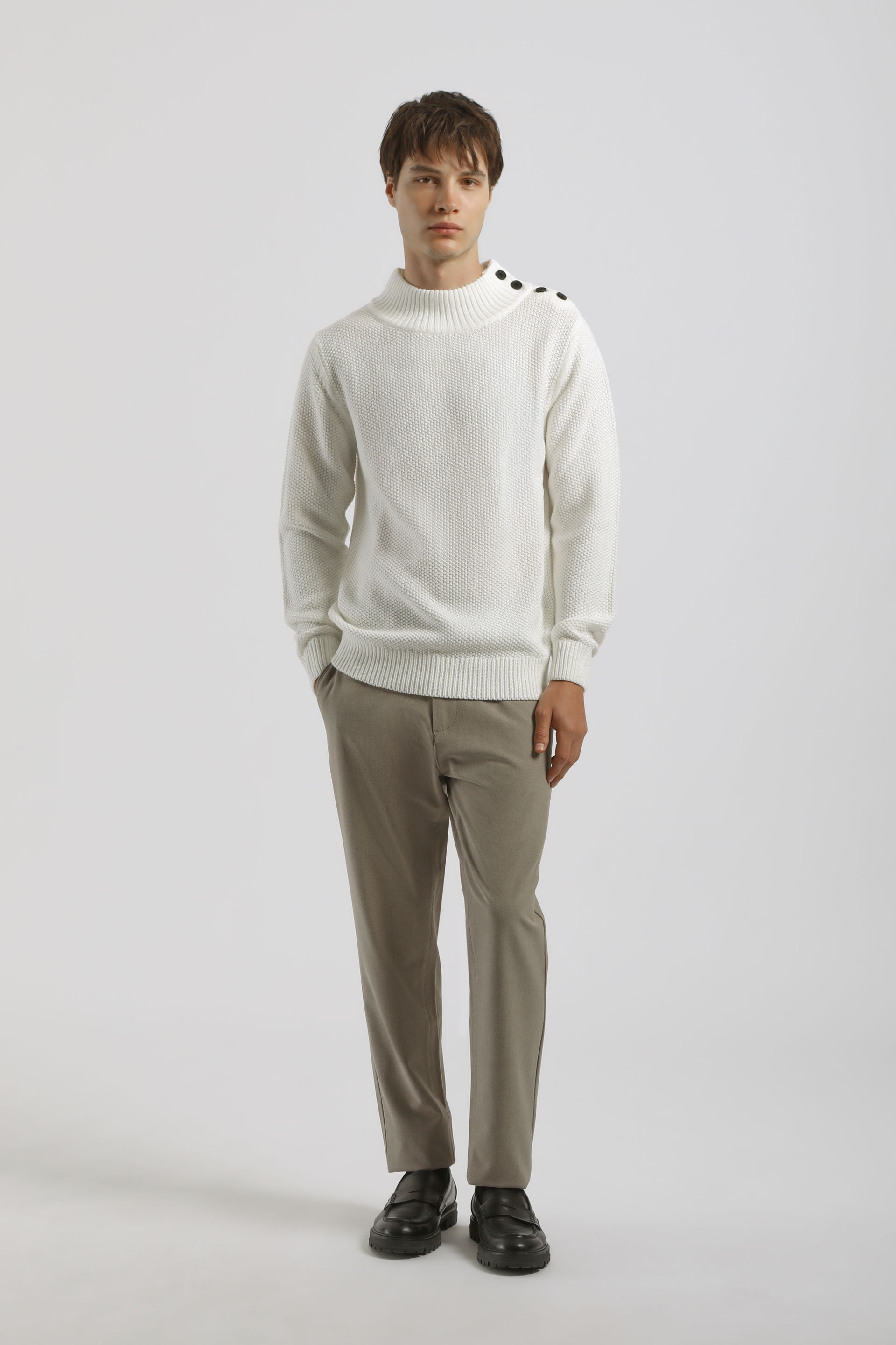 Lupetto con bottoni|Colore:Off white