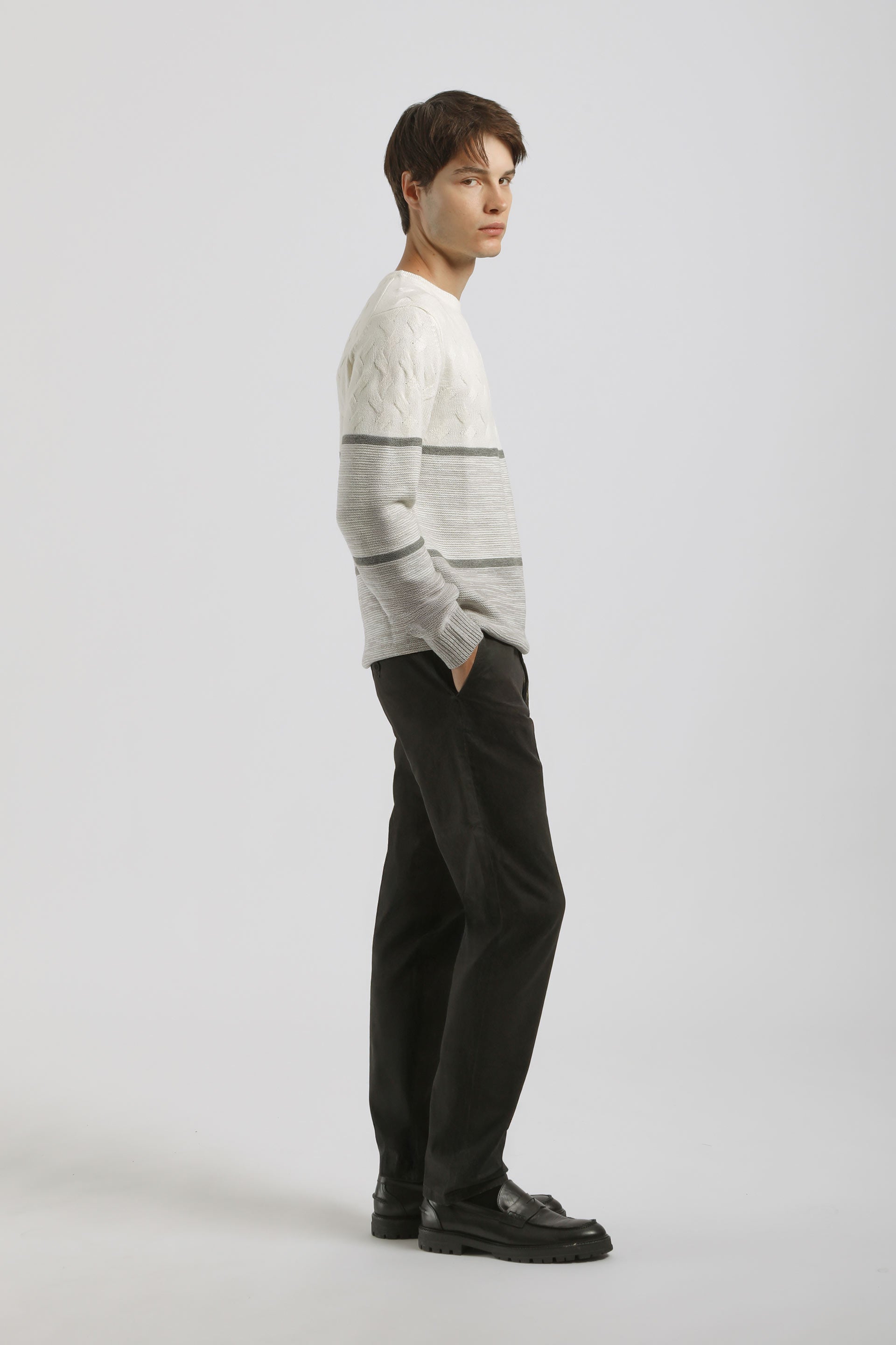 Pantaloni chino in cotone|Colore:Antracite