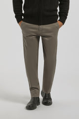 Pantaloni chino in cotone|Colore:Tortora