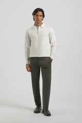 Pantaloni chino in cotone|Colore:Verde scuro