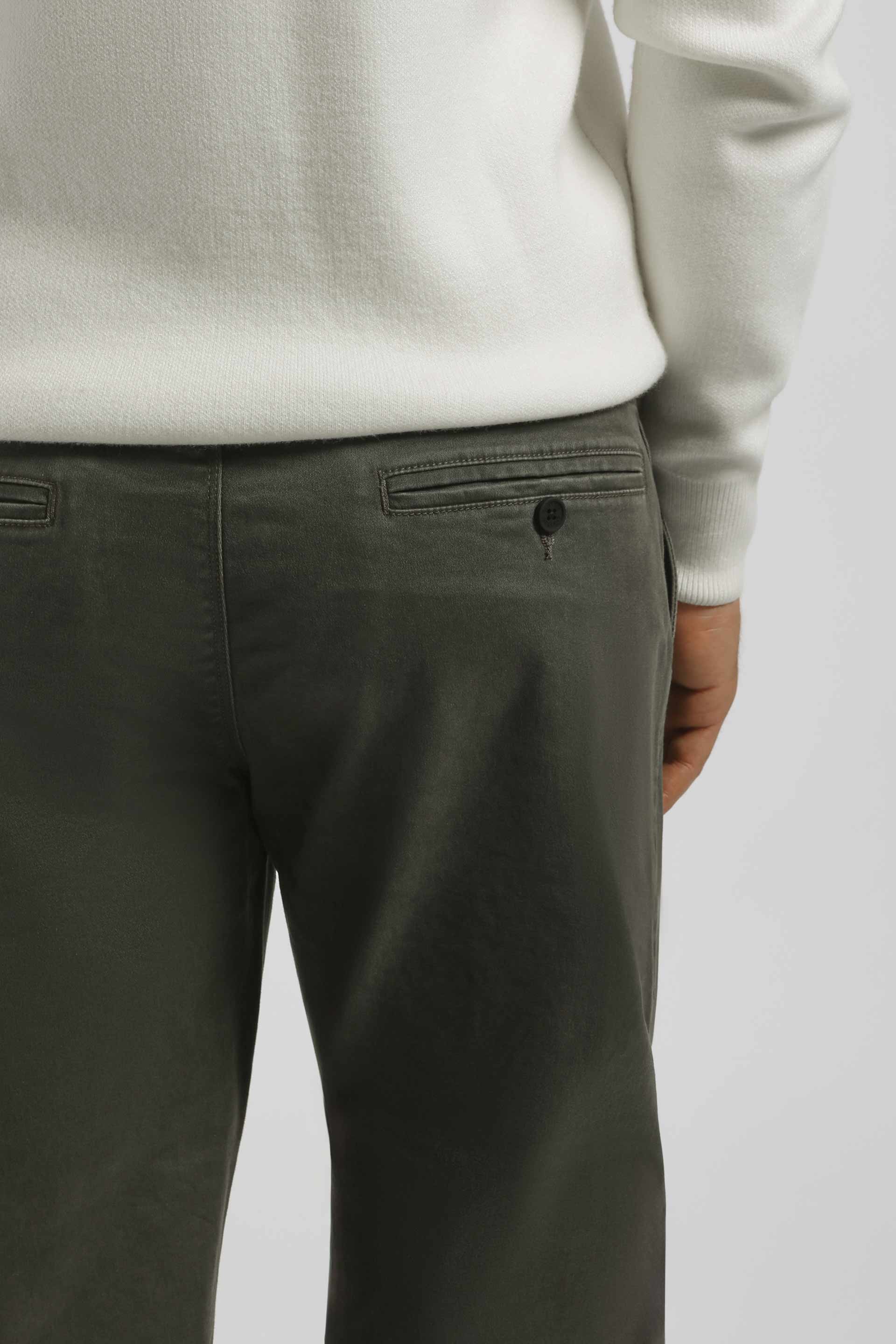 Pantaloni chino in cotone|Colore:Verde scuro