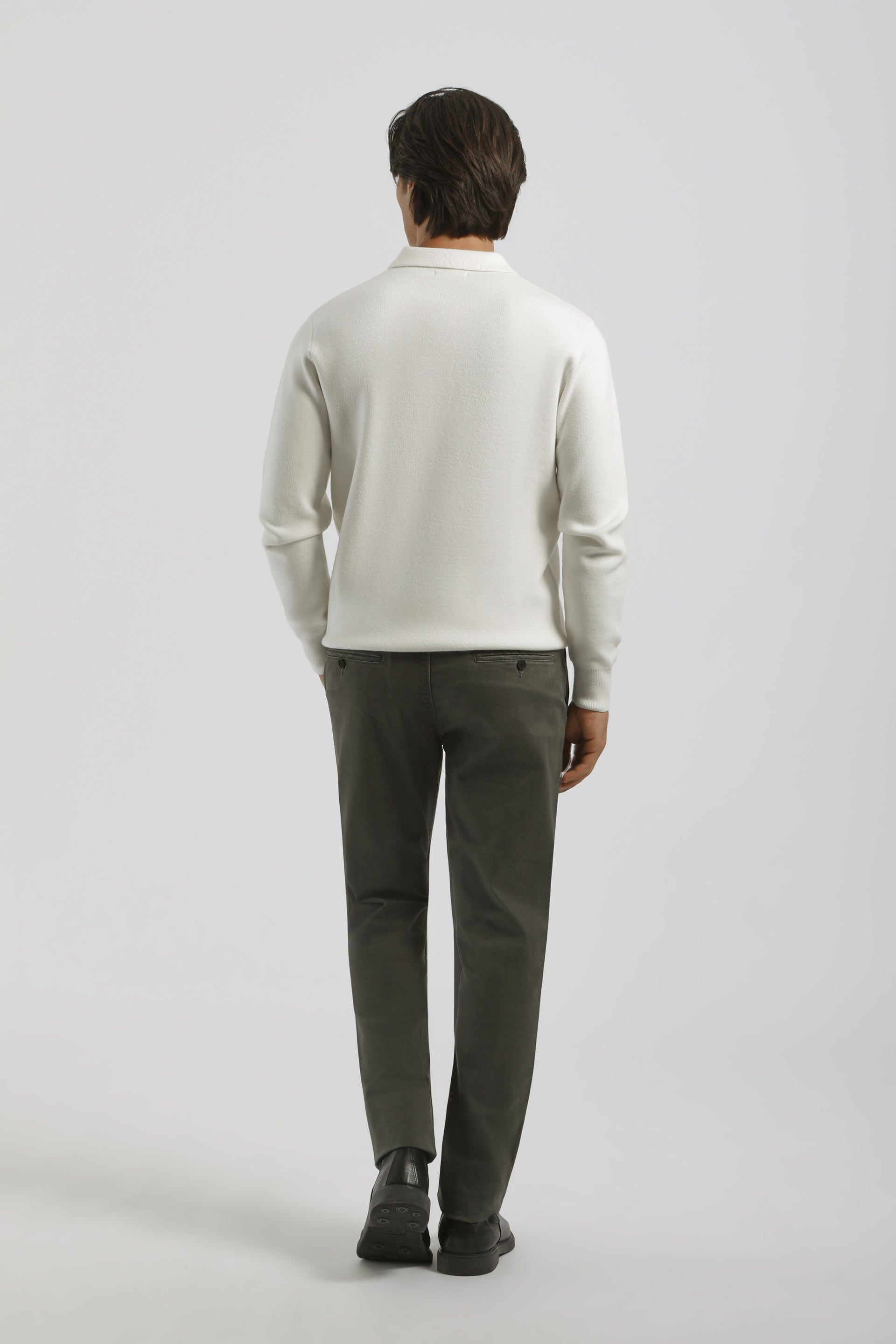 Pantaloni chino in cotone|Colore:Verde scuro