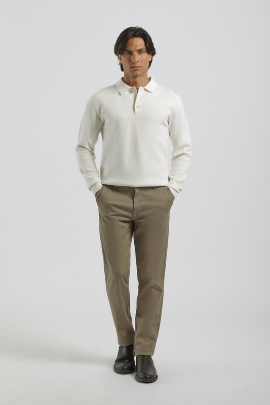 Pantaloni chino in cotone|Colore:Beige