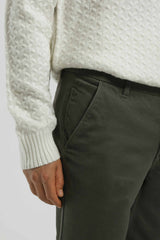 Pantaloni chino in cotone|Colore:Verde scuro