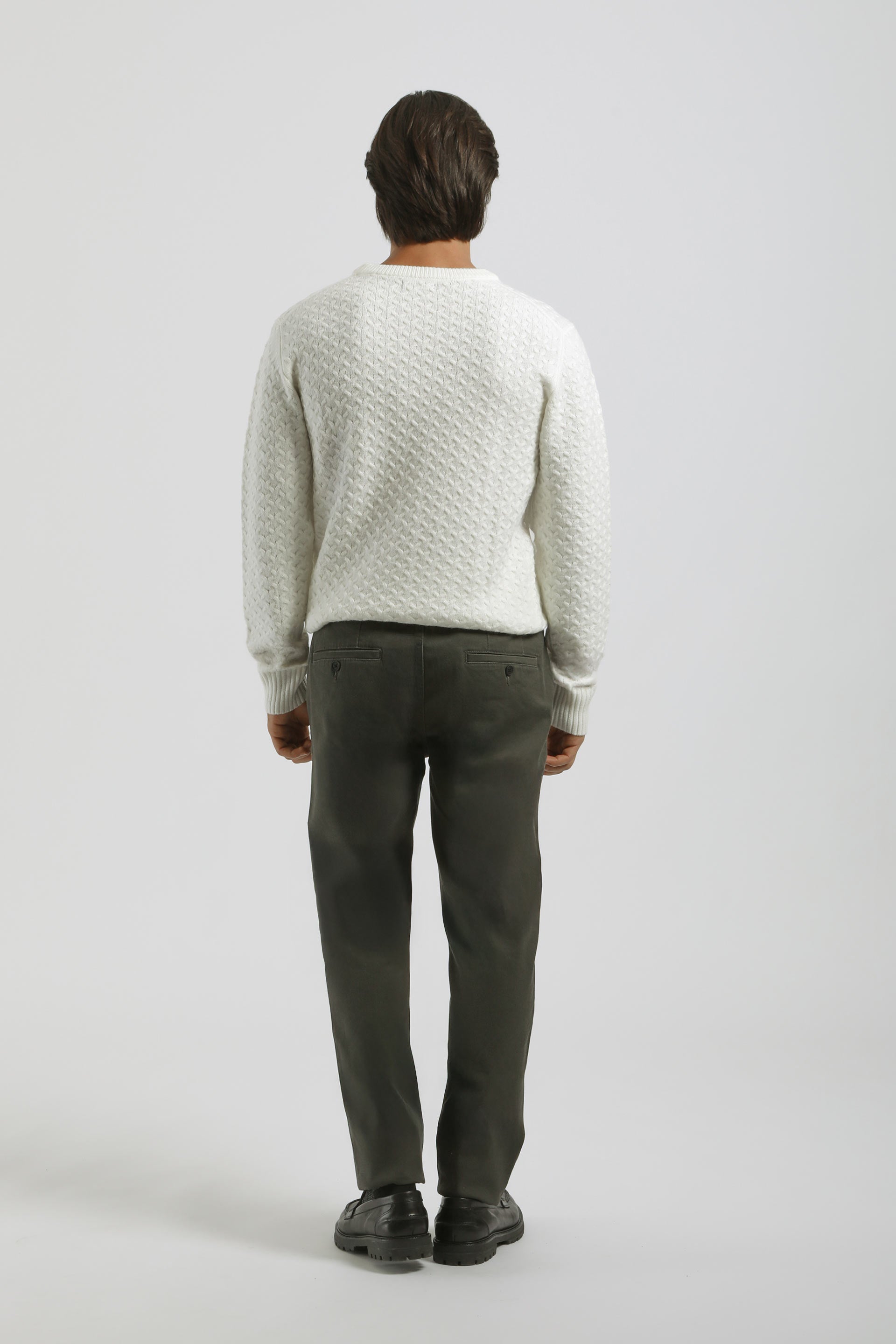 Pantaloni chino in cotone|Colore:Verde scuro