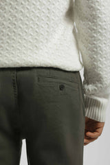 Pantaloni chino in cotone|Colore:Verde scuro