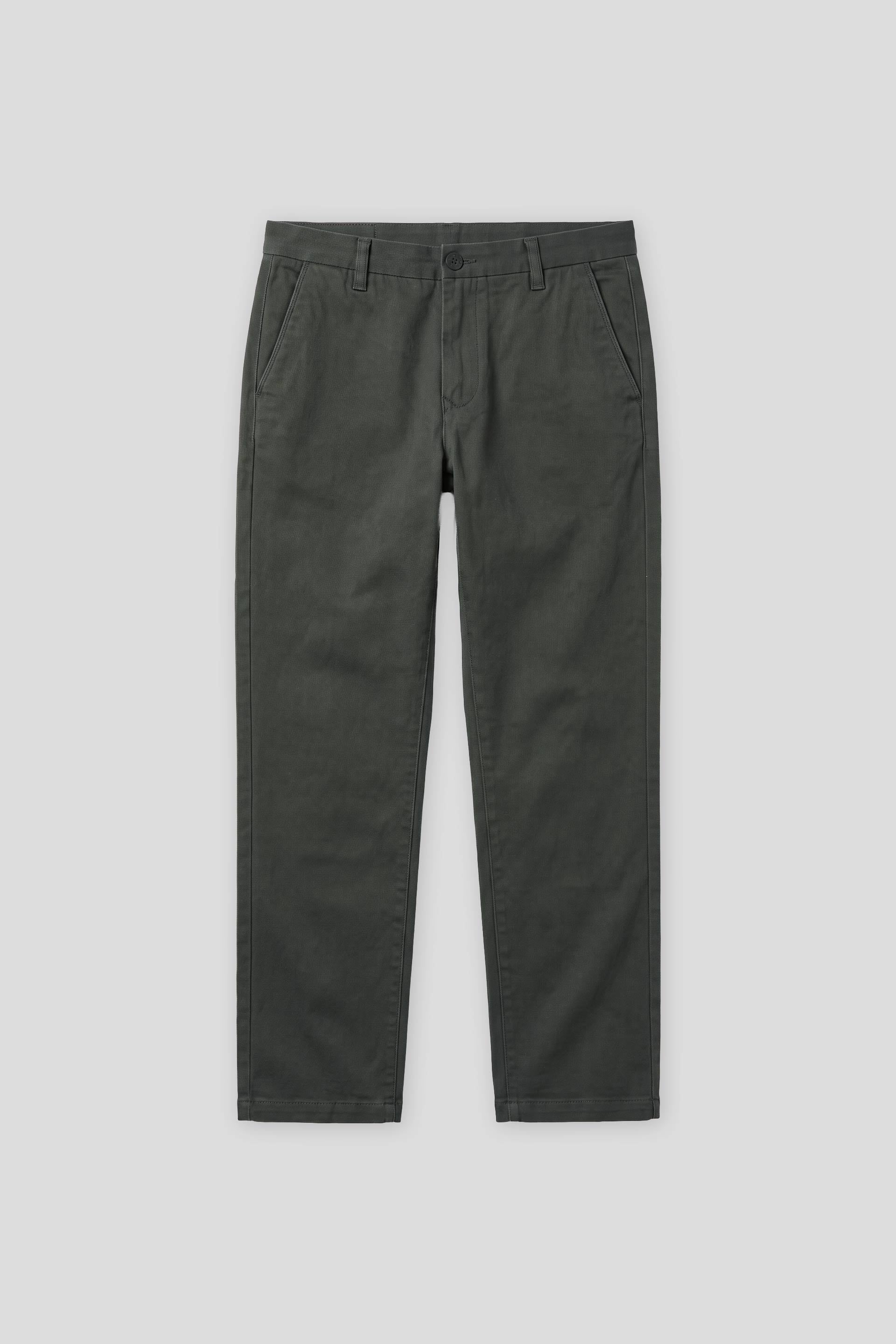 Pantaloni chino in cotone|Colore:Verde scuro