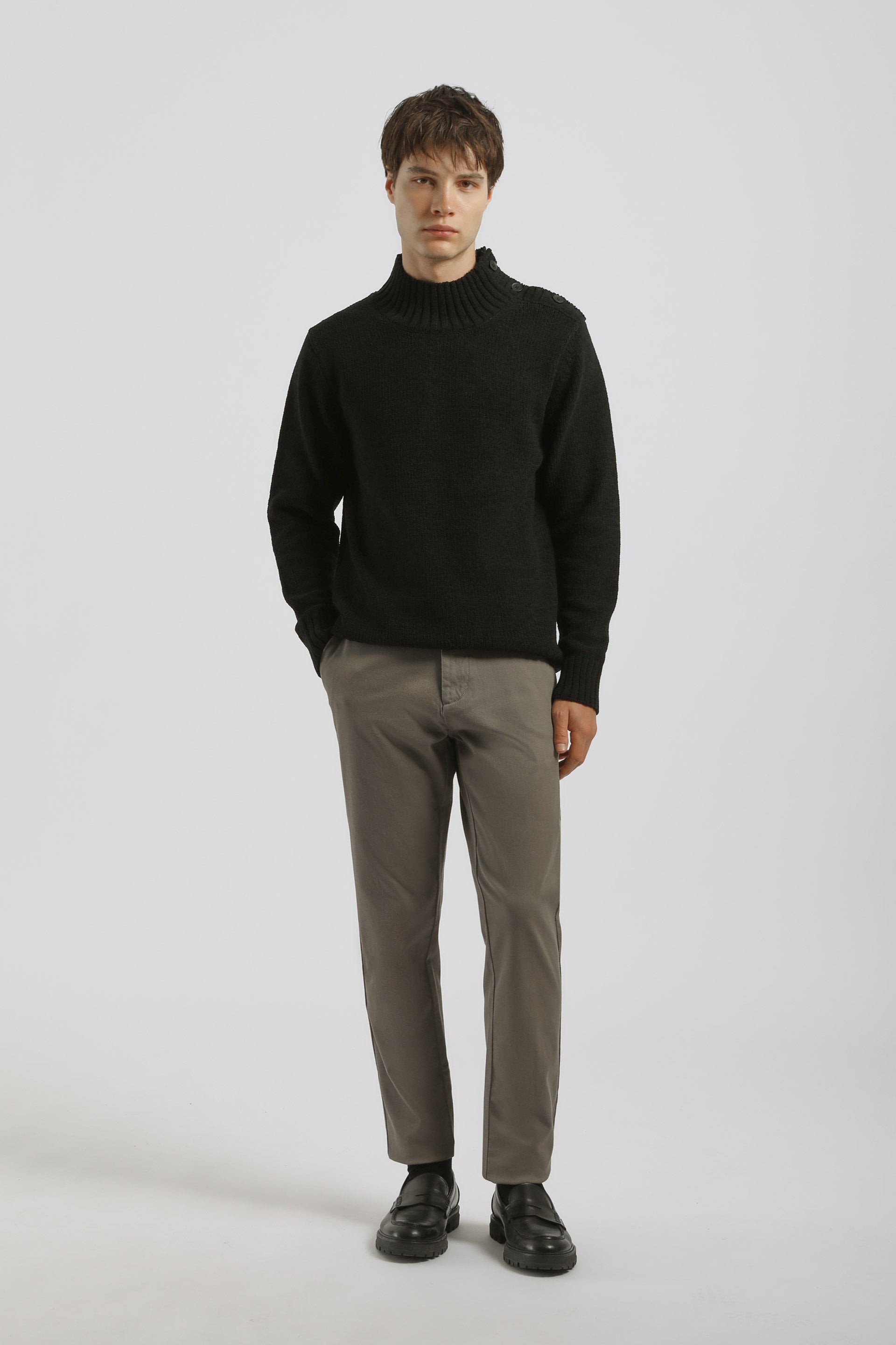 Pantaloni chino misto cotone|Colore:Tortora