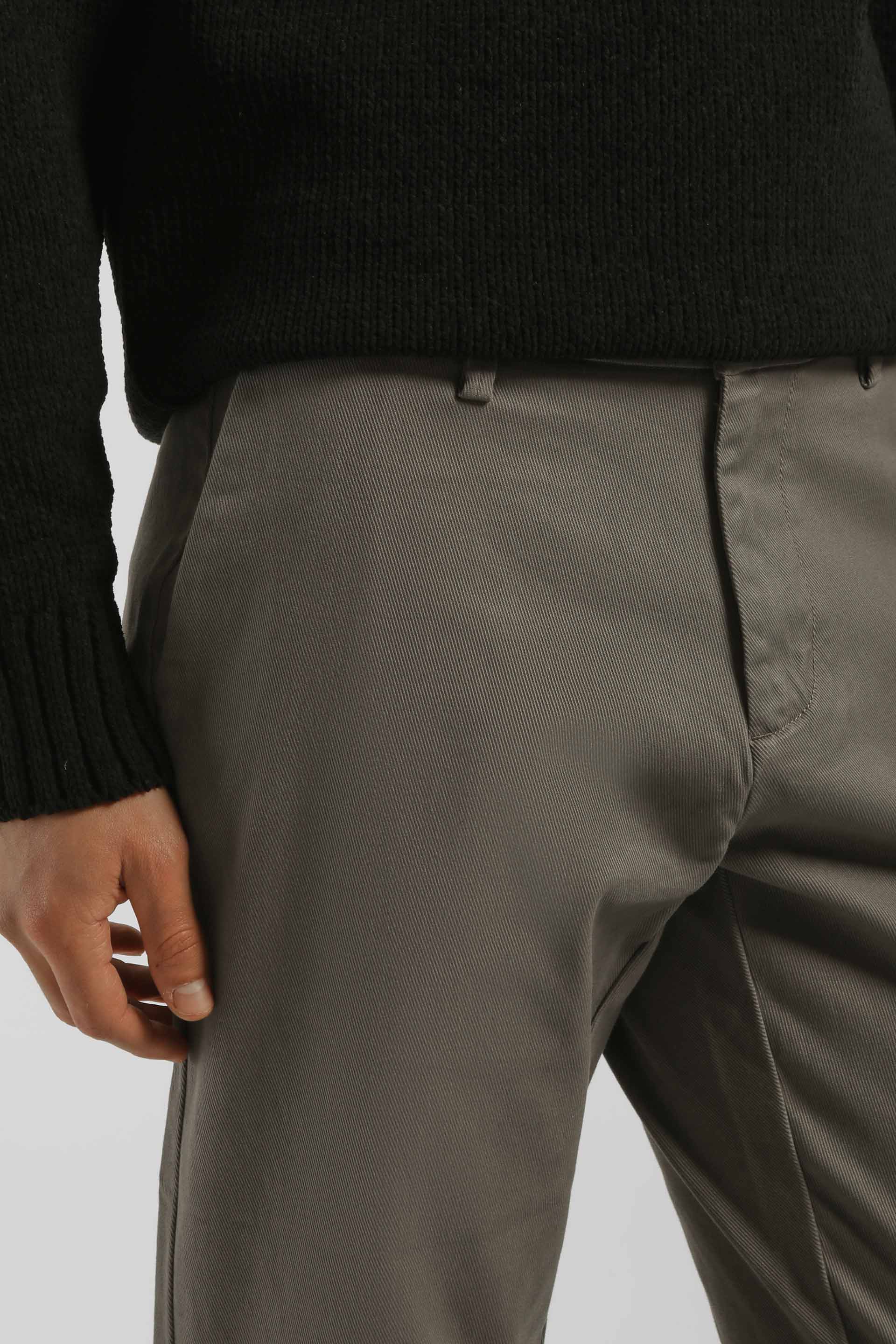 Pantaloni chino misto cotone|Colore:Tortora
