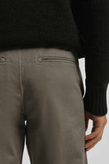 Pantaloni chino misto cotone|Colore:Tortora