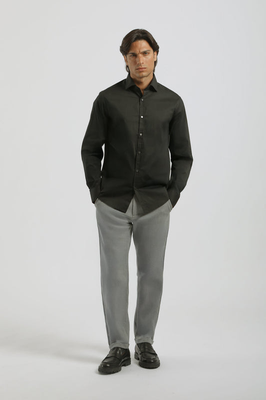 Pantaloni chino con laccetto|Colore:Grigio chiaro melange