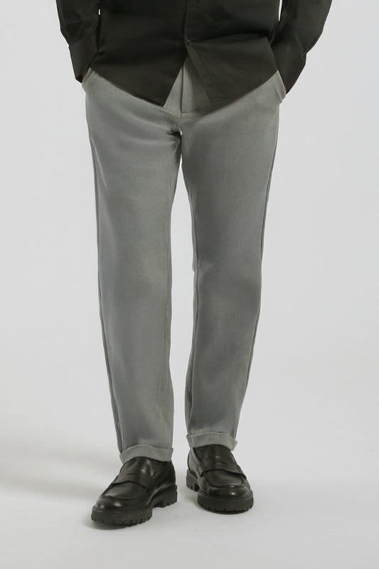 Pantaloni chino con laccetto|Colore:Grigio chiaro melange