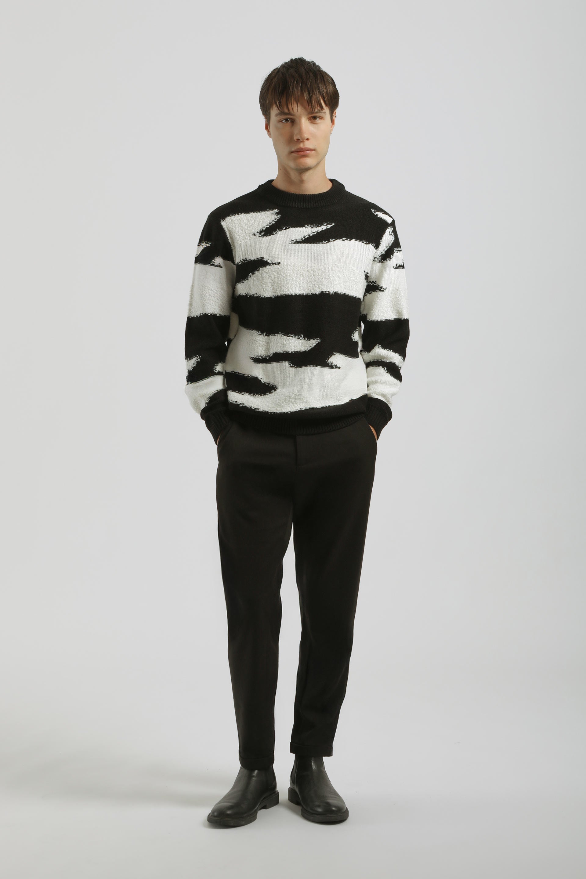 Pantaloni chino con laccetto|Colore:Nero