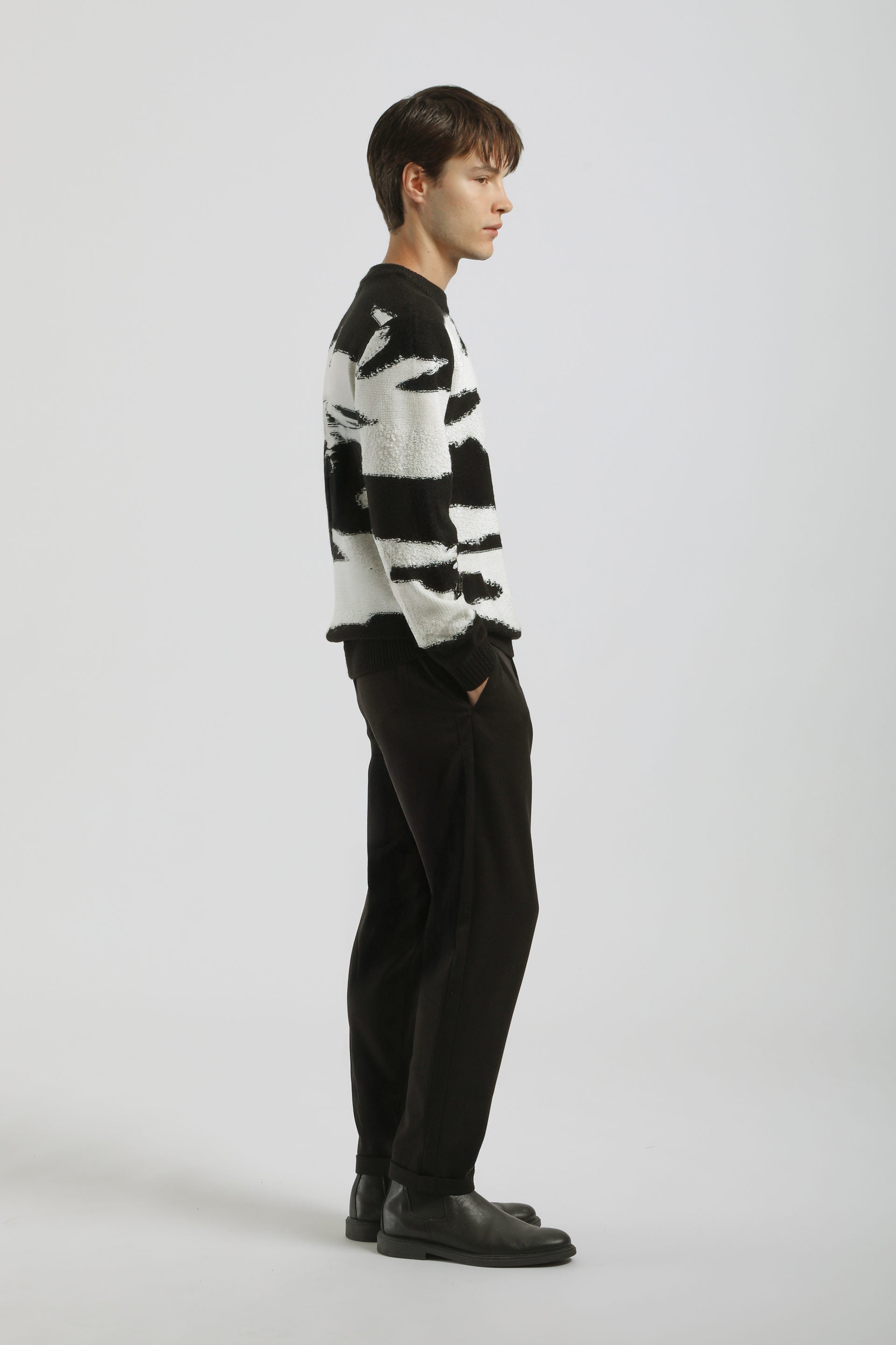 Pantaloni chino con laccetto|Colore:Nero
