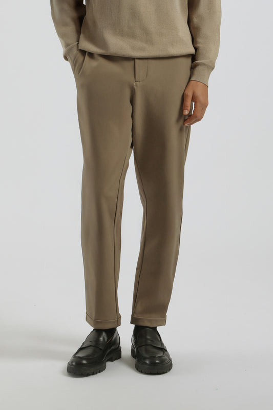 Pantaloni chino in tessuto tecnico|Colore:Cammello