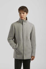 Cappotto corto con collo lupetto|Colore:Grigio chiaro