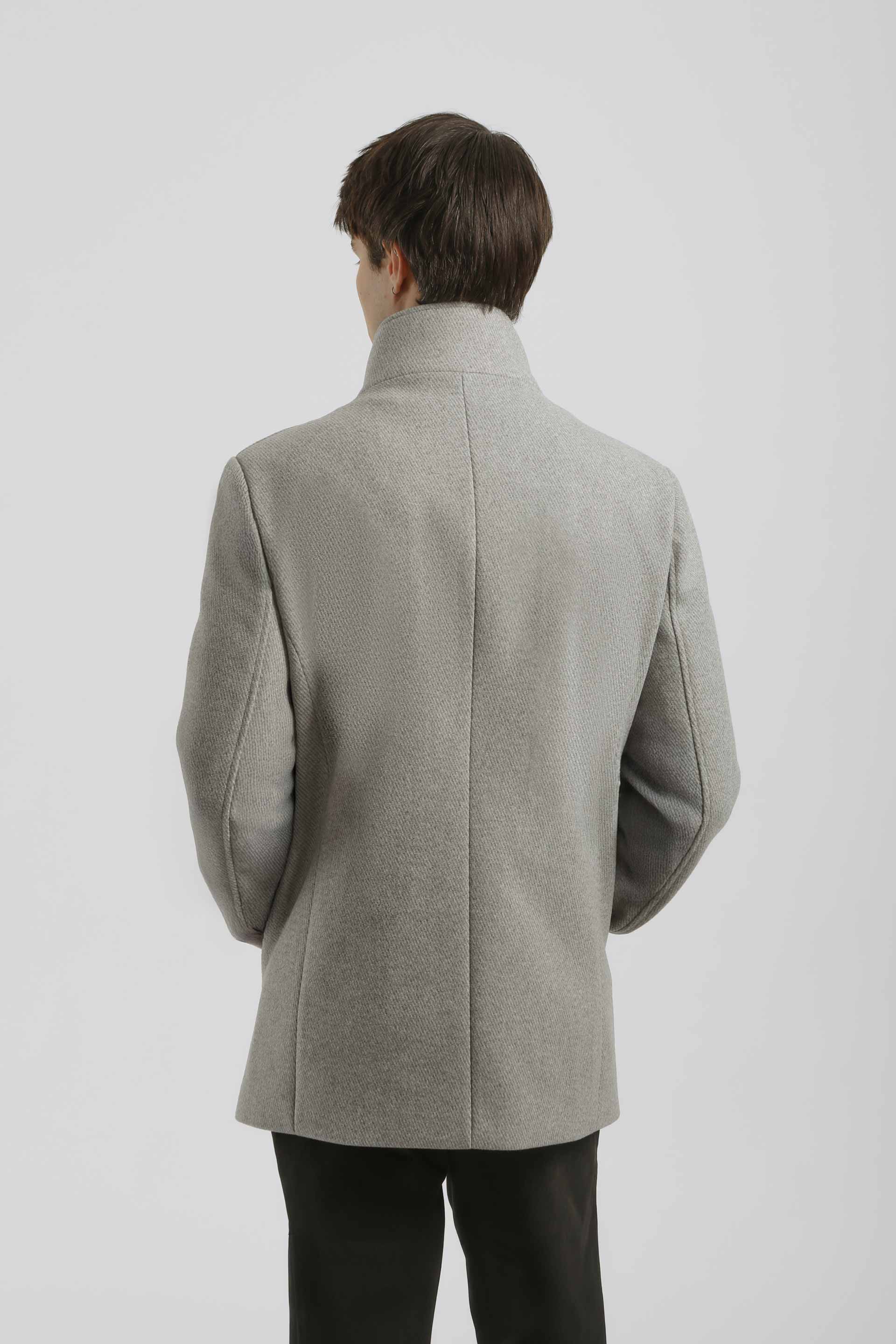 Cappotto corto con collo lupetto|Colore:Grigio chiaro