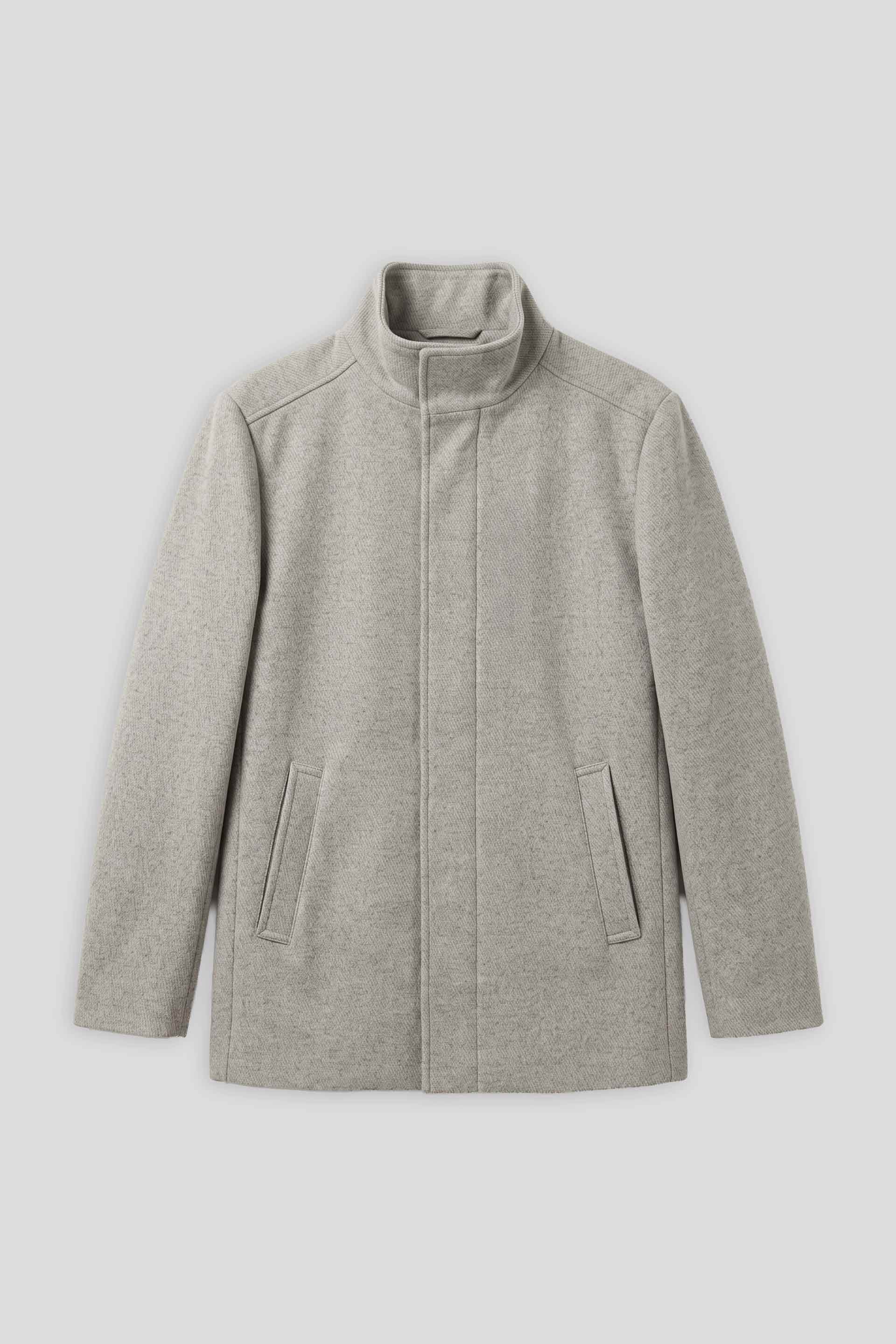 Cappotto corto con collo lupetto|Colore:Grigio chiaro
