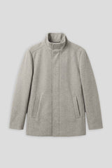 Cappotto corto con collo lupetto|Colore:Grigio chiaro