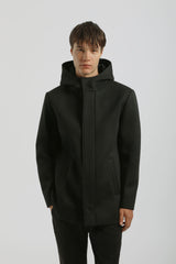Cappotto con cappuccio|Colore:Nero
