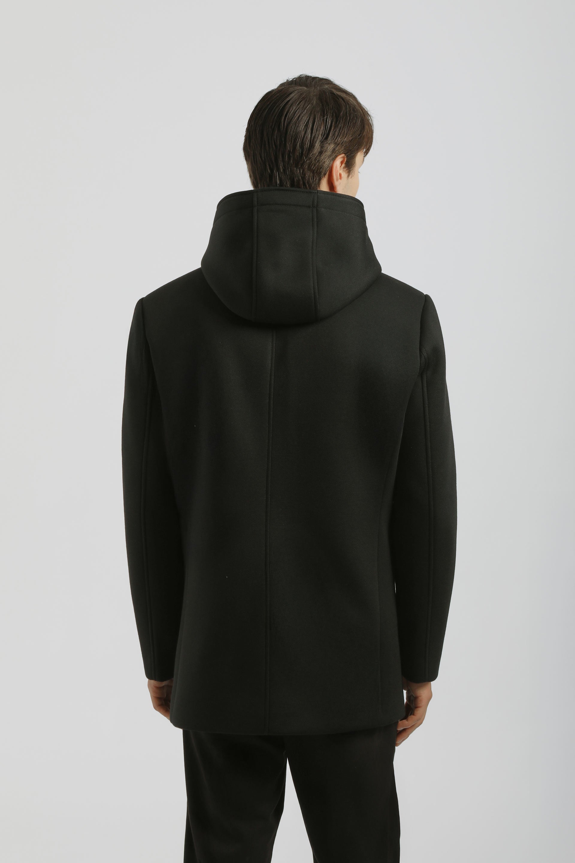 Cappotto con cappuccio|Colore:Nero