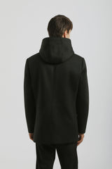 Cappotto con cappuccio|Colore:Nero