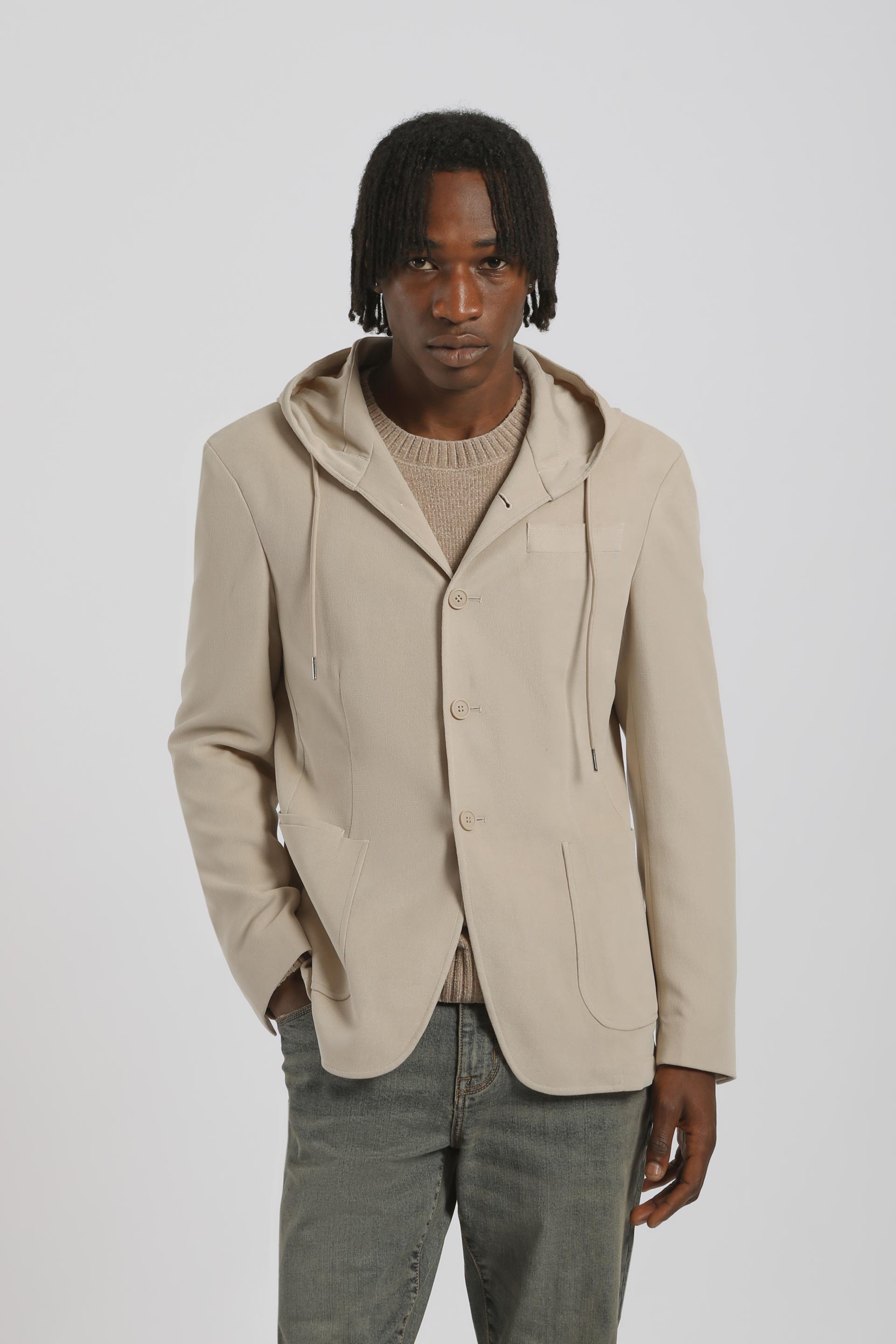 Giacca con cappuccio|Colore:Beige