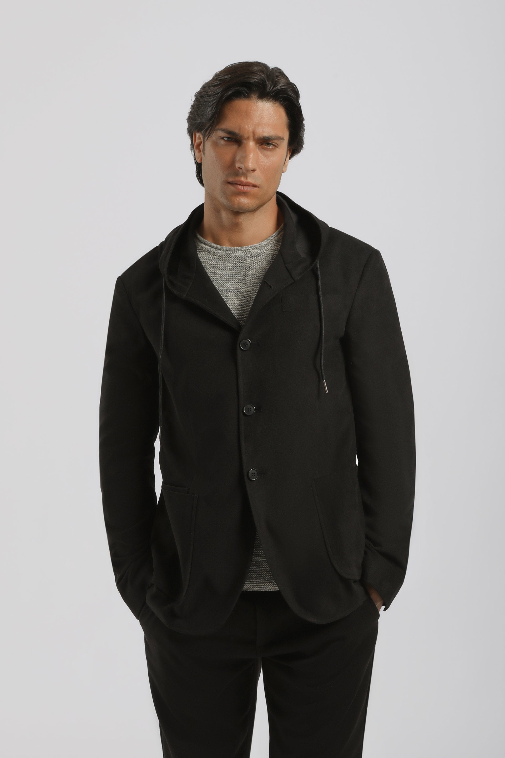 Giacca con cappuccio|Colore:Nero
