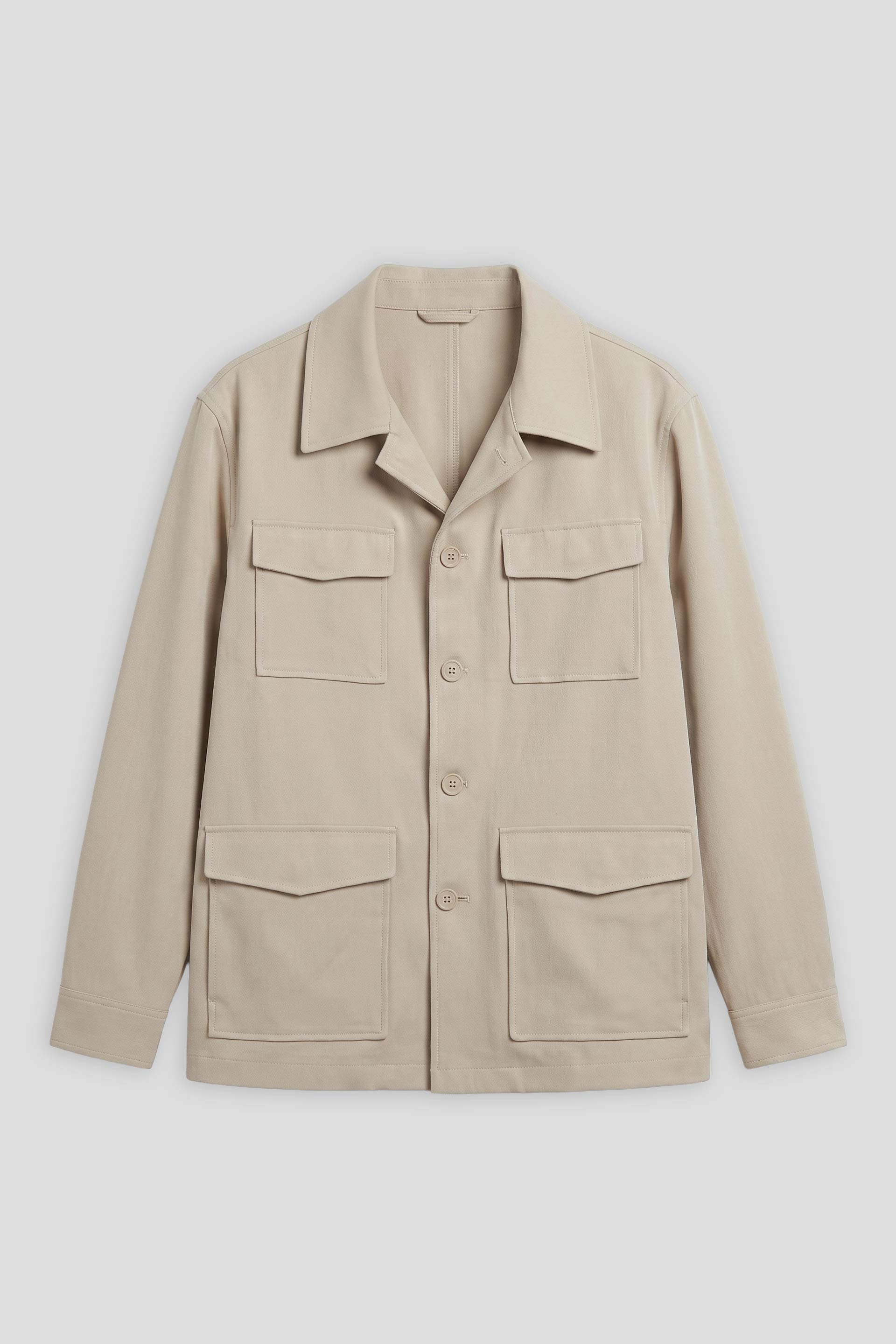 Giacca camicia con tasconi|Colore:Beige