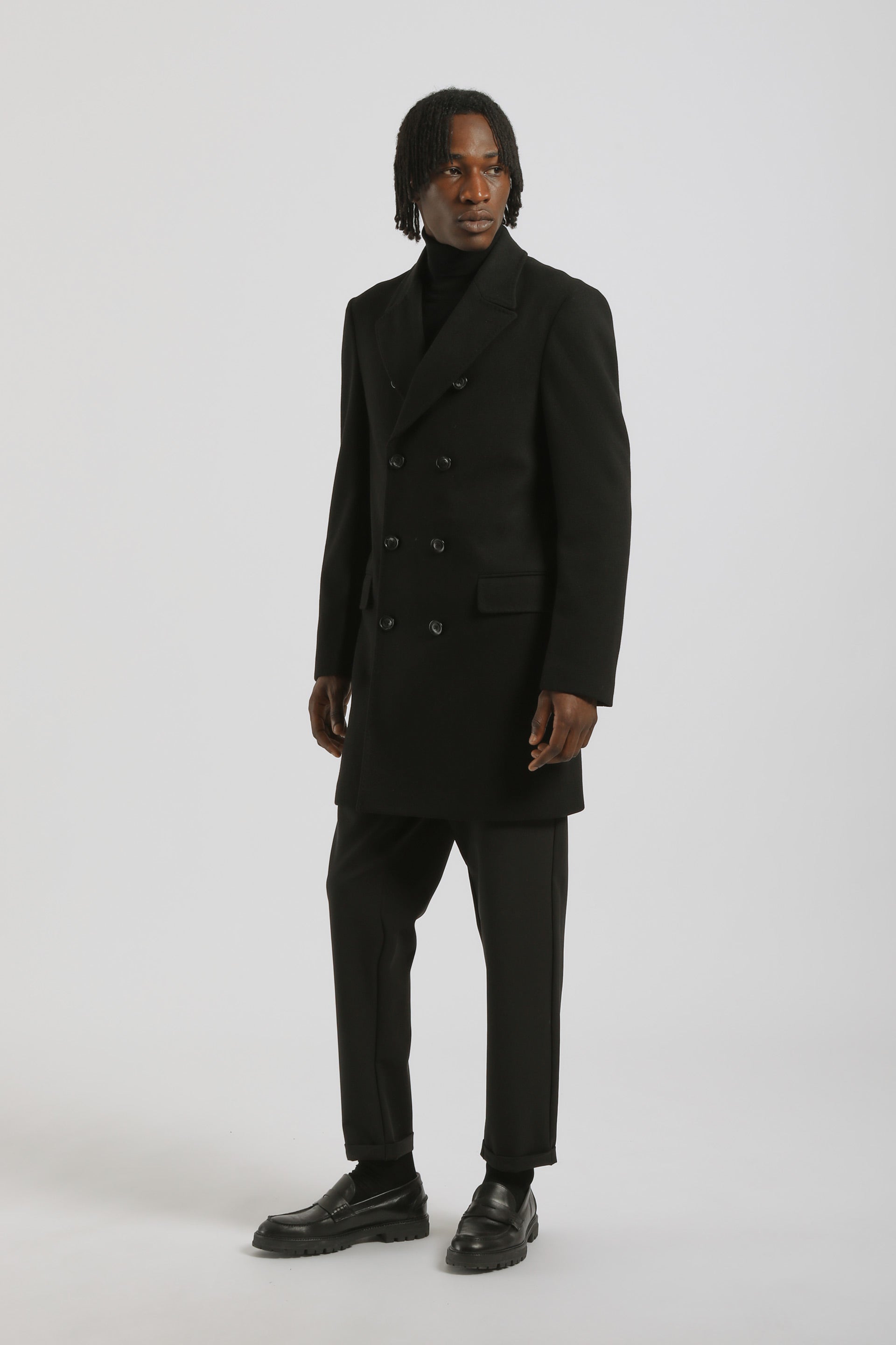 Cappotto doppio petto|Colore:Nero