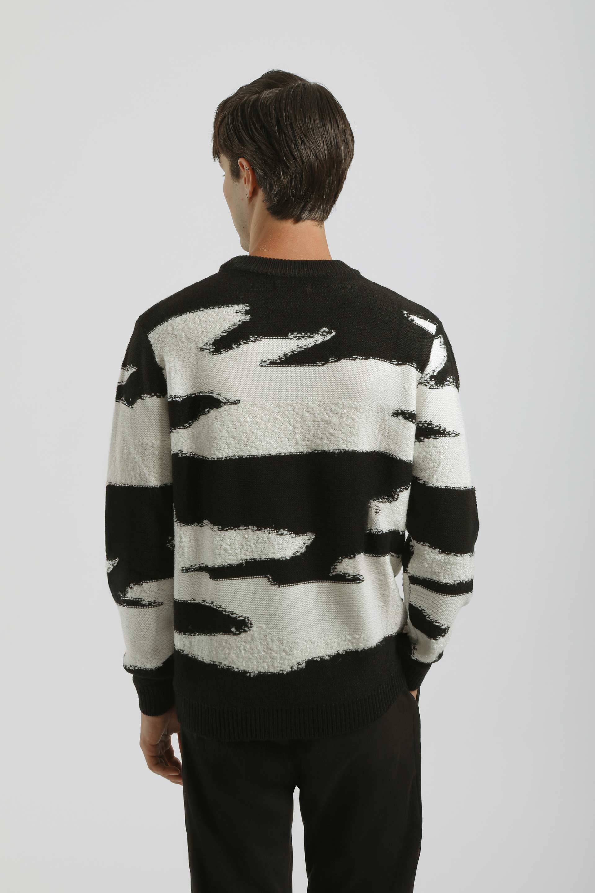 Maglia girocollo fantasia|Colore:Nero