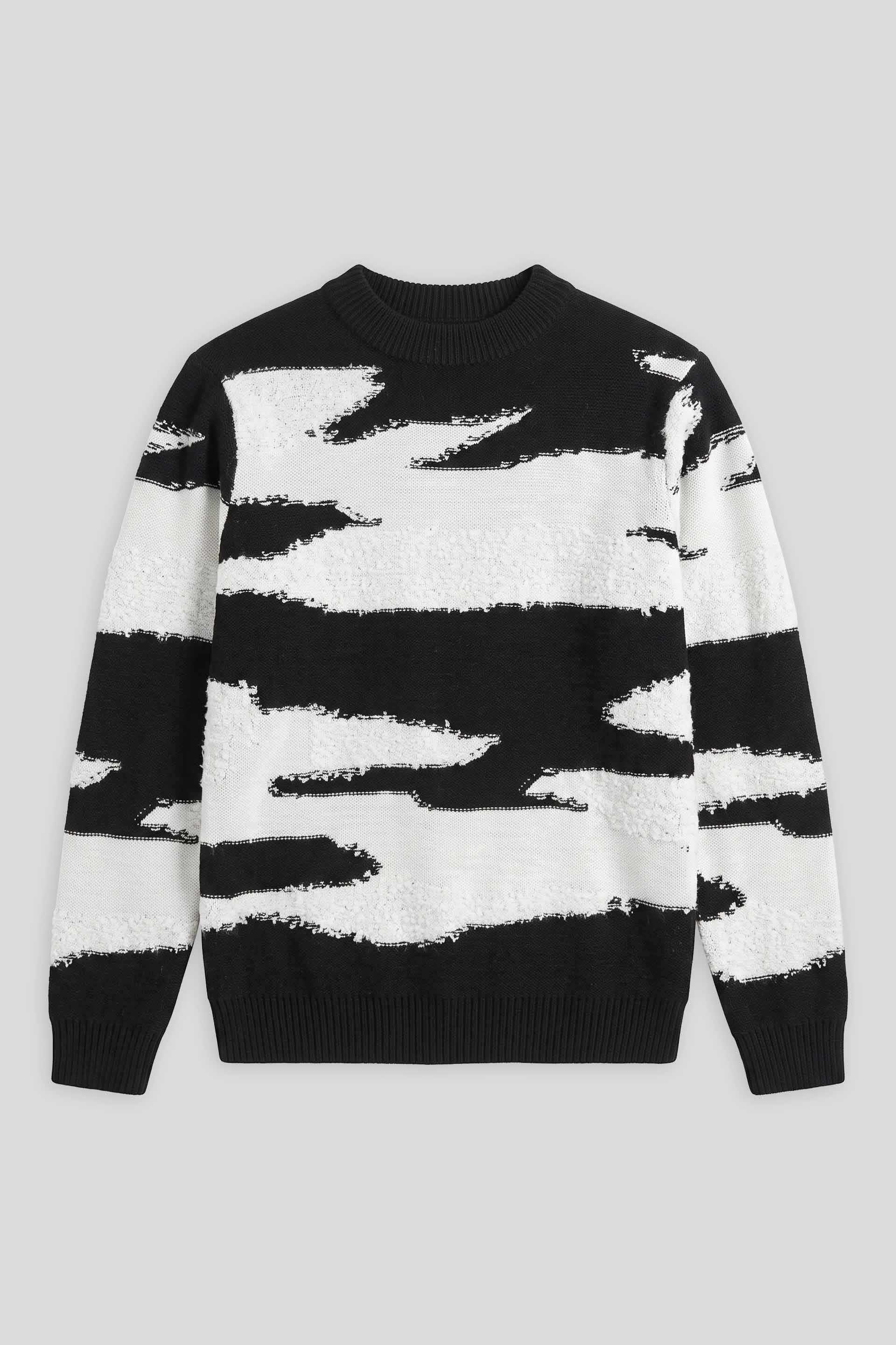 Maglia girocollo fantasia|Colore:Nero