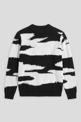 Maglia girocollo fantasia|Colore:Nero