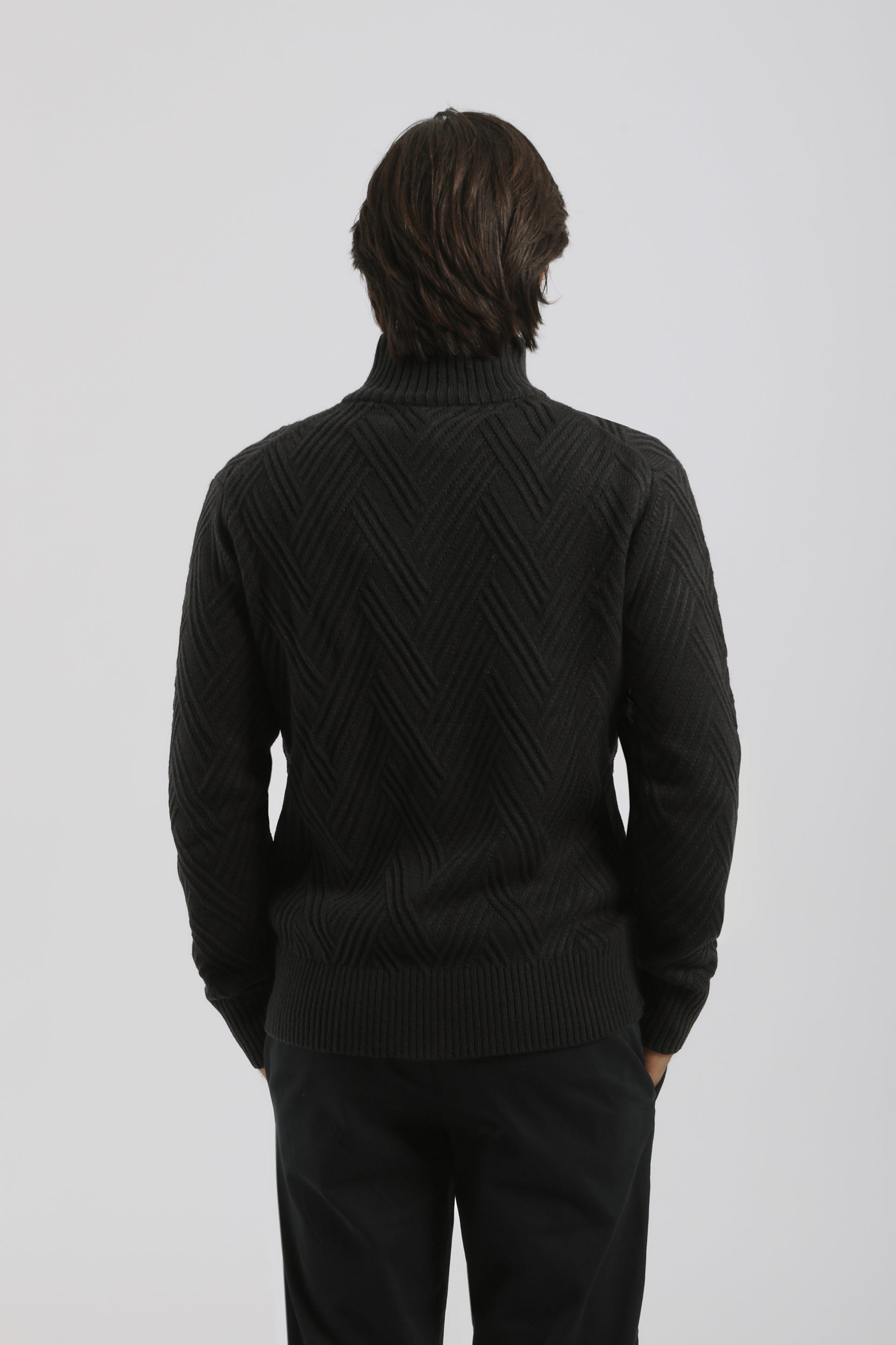Cardigan collo alto con zip|Colore:Blue
