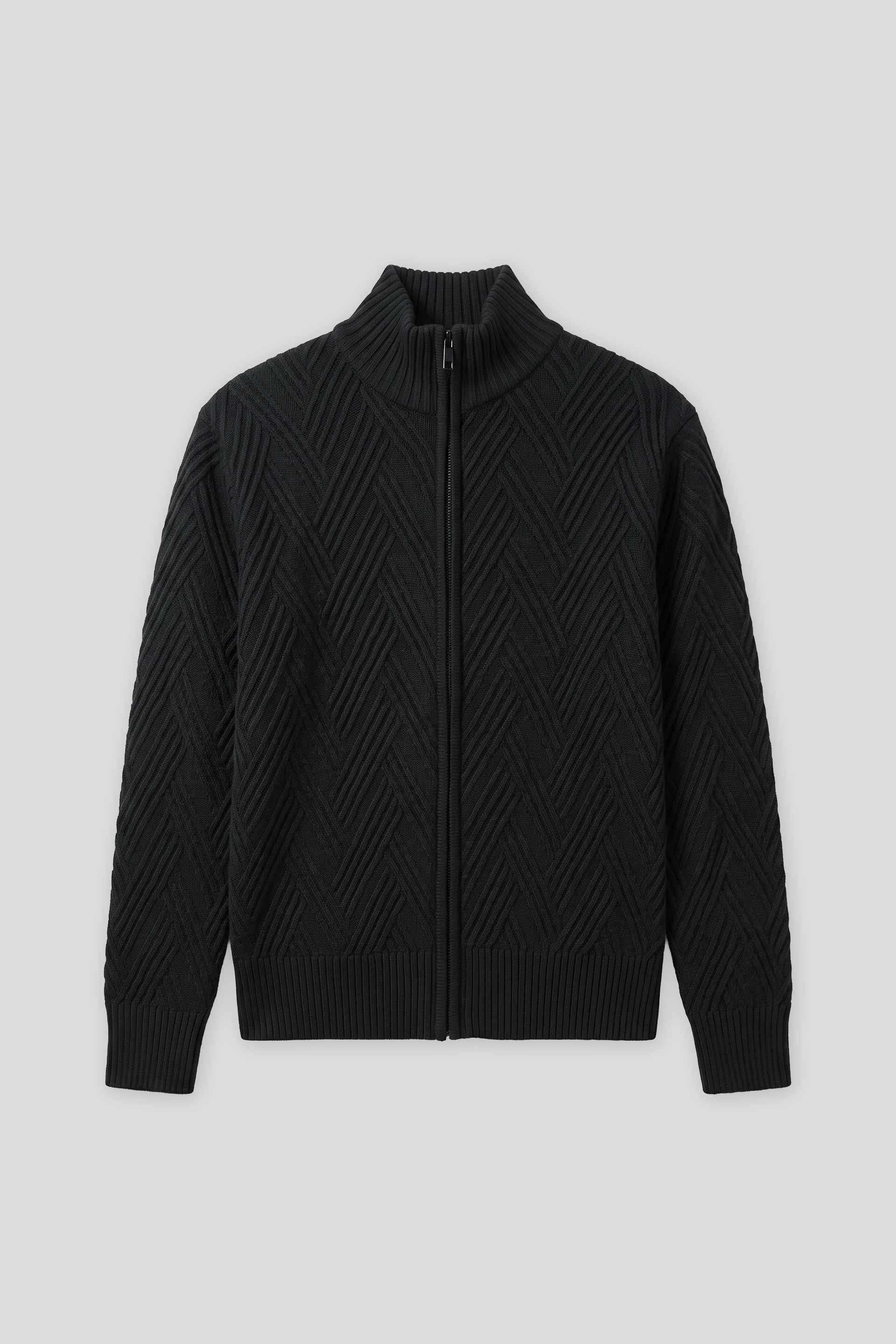 Cardigan collo alto con zip|Colore:Blue