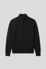 Cardigan collo alto con zip|Colore:Blue