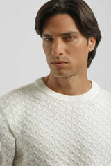 Maglia girocollo strutturata|Colore:Off white