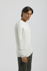 Maglia girocollo strutturata|Colore:Off white