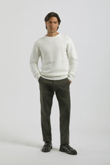 Maglia girocollo strutturata|Colore:Off white