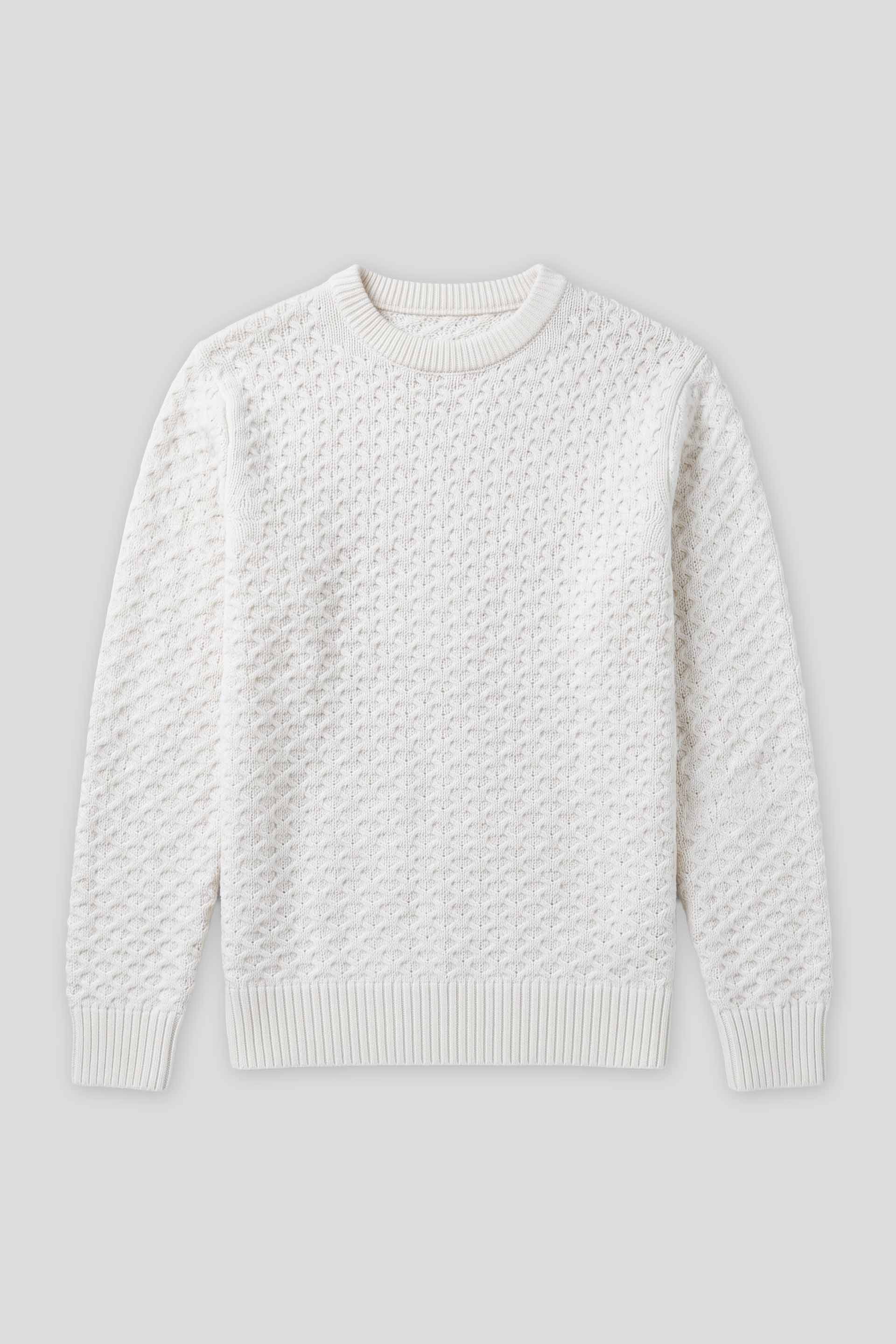 Maglia girocollo strutturata|Colore:Off white