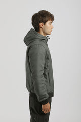 Bomber imbottito con cappuccio|Colore:Grigio melange