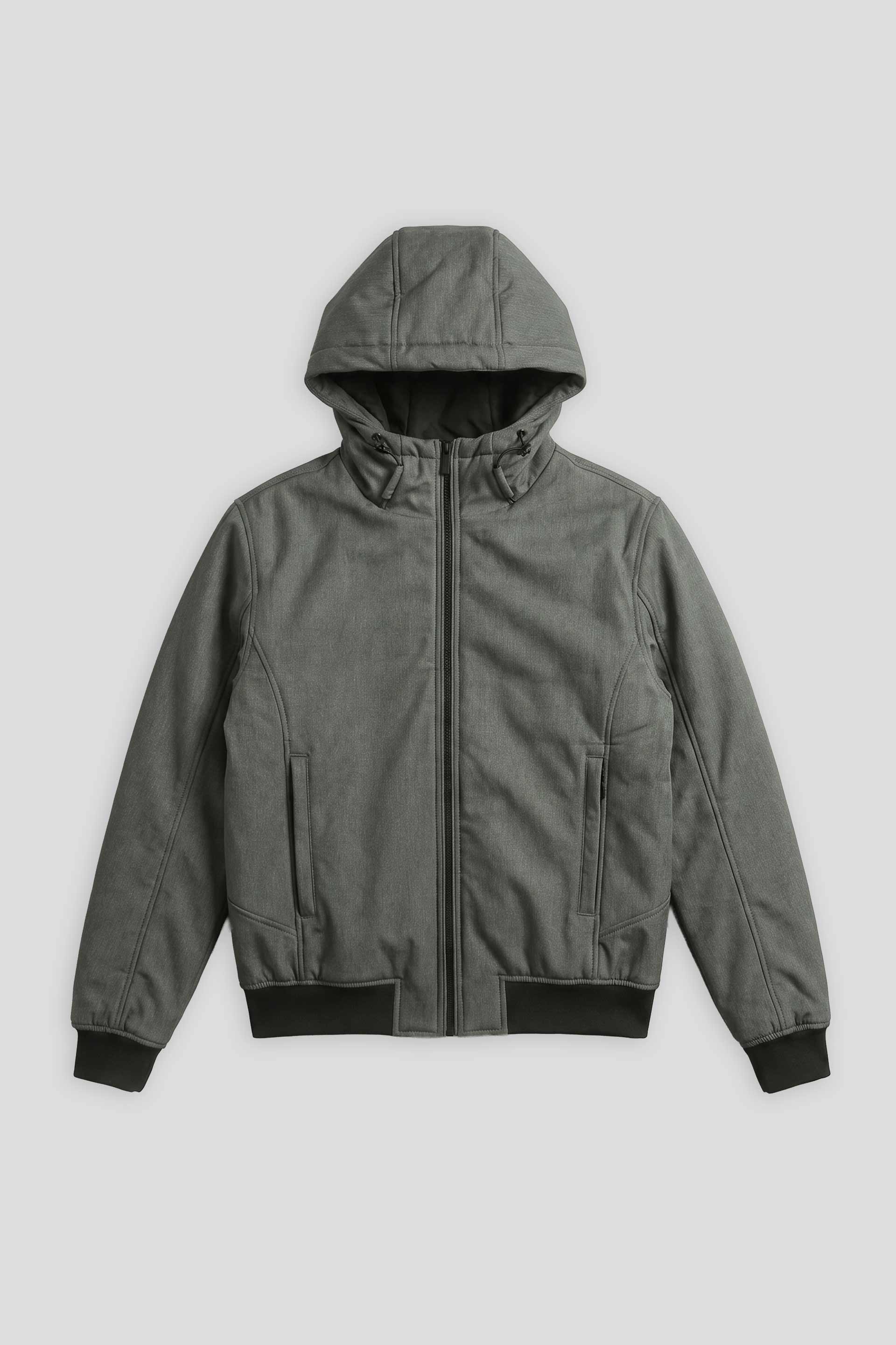 Bomber imbottito con cappuccio|Colore:Grigio melange