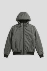 Bomber imbottito con cappuccio|Colore:Grigio melange