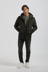 Bomber imbottito con cappuccio|Colore:Nero