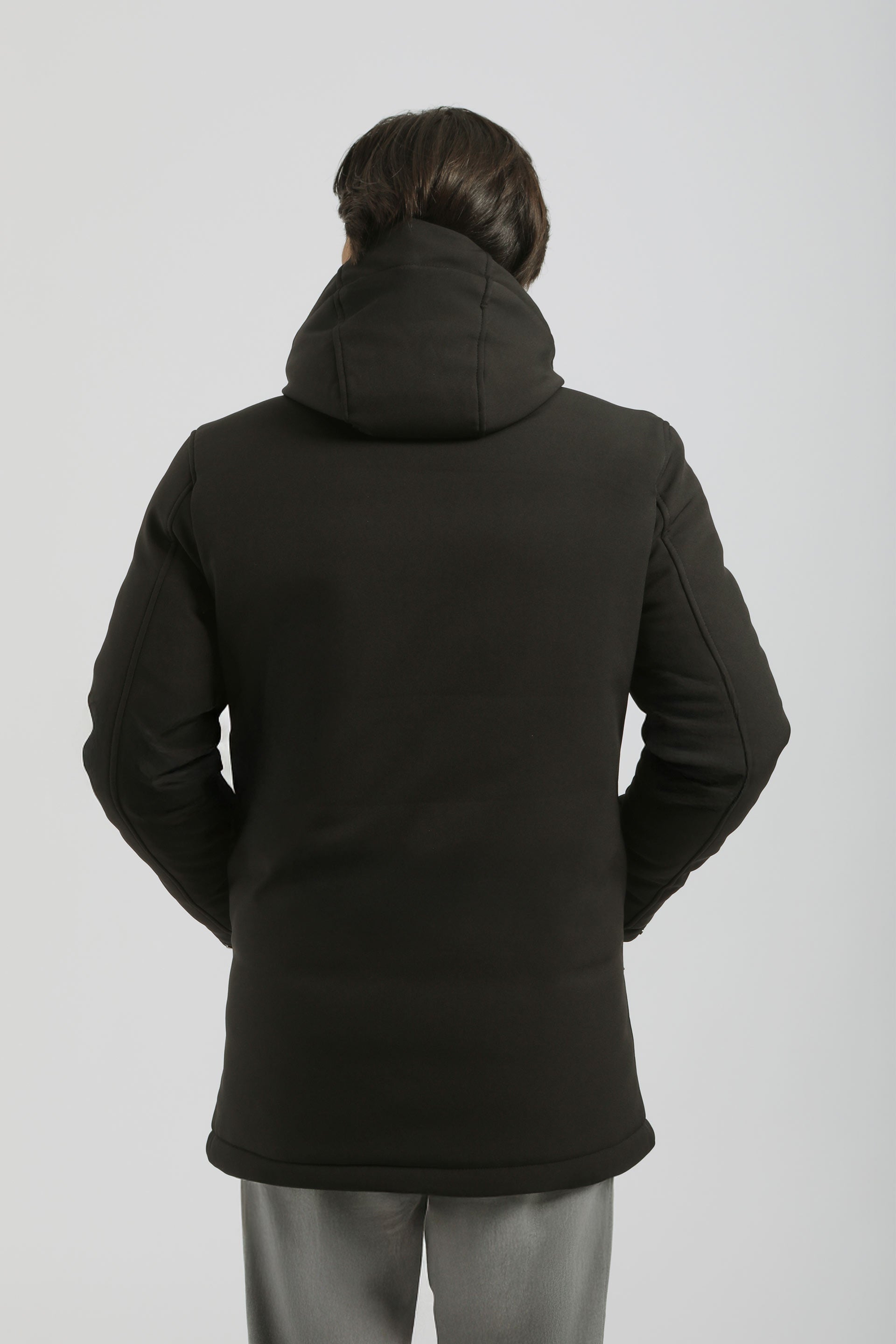 Giubbotto spolverino con cappuccio|Colore:Nero