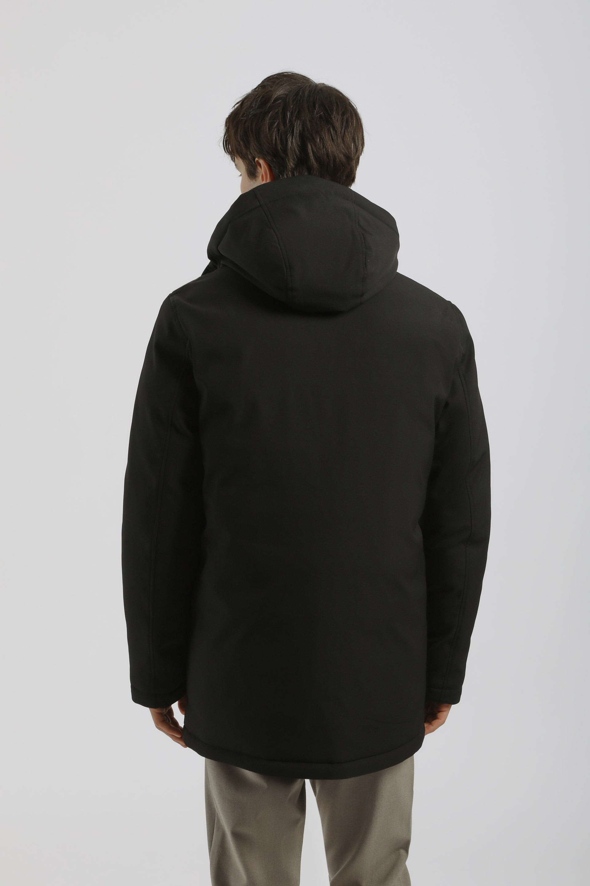 Giubbotto spolverino con cappuccio|Colore:Nero