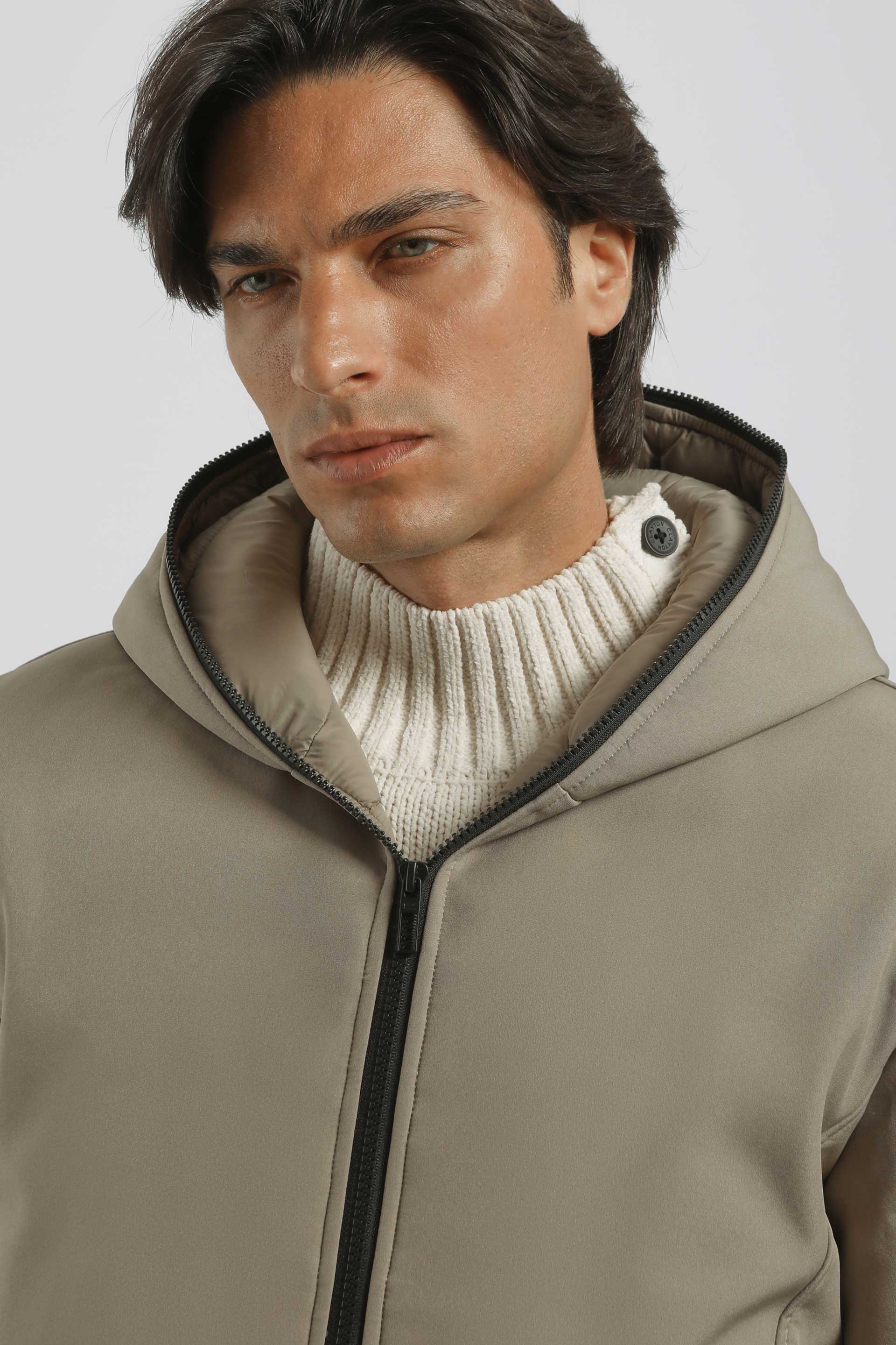Bomber imbottito con cappuccio|Colore:Sabbia