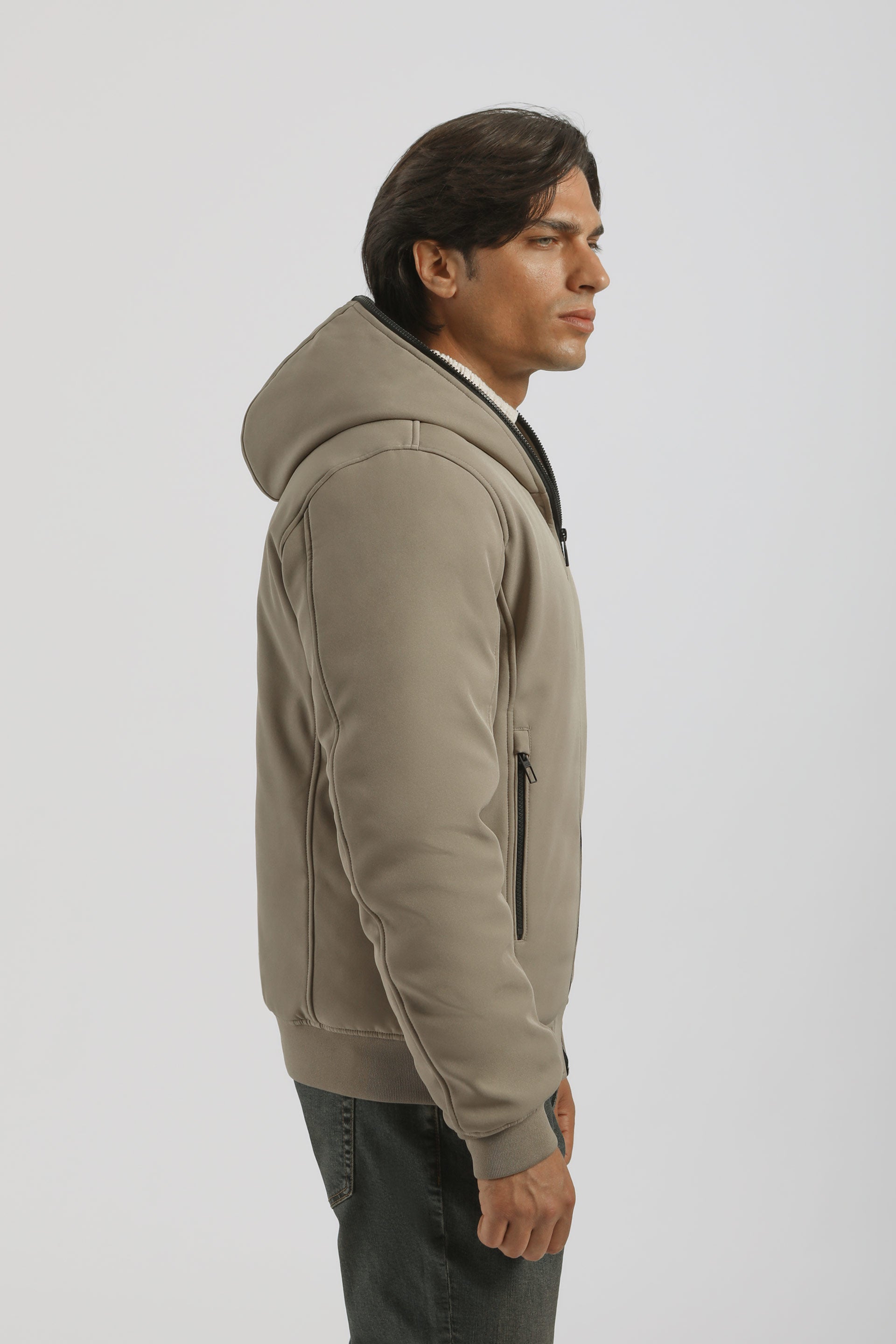 Bomber imbottito con cappuccio|Colore:Sabbia